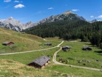 Österreich - Kallbrunnalm - Verstreut liegende Almen mit Seehorn, Sigeretkopf und Alpelhorn Kulisse v.r.
